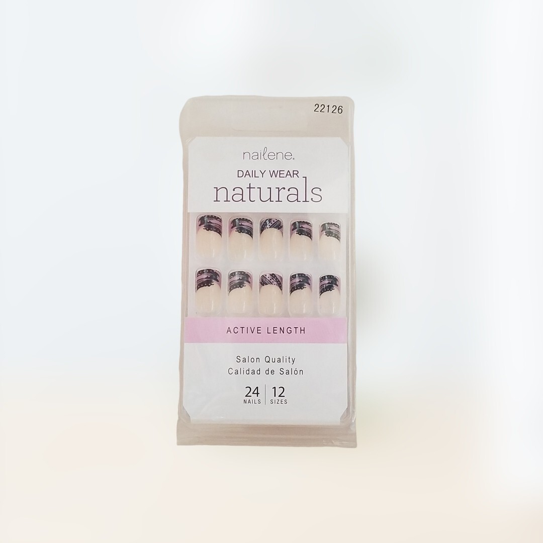 Nailene DAILY WEAR NATURALS Active Length Salon Quality 24 Nails 22126 NO GLUE