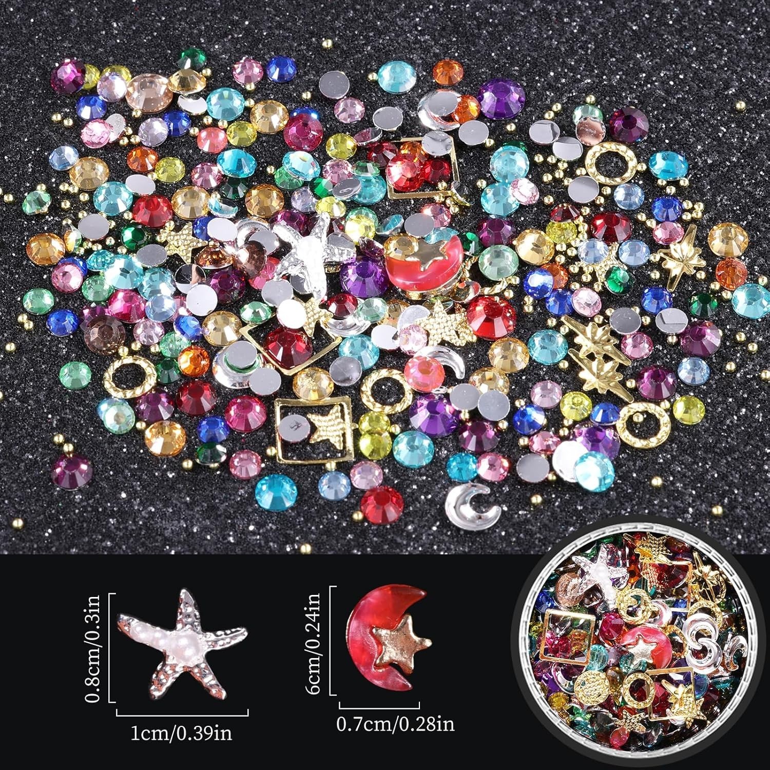 High-Quality Mixed Rhinestones Kit with Crystal Beads – 6 Designs Included