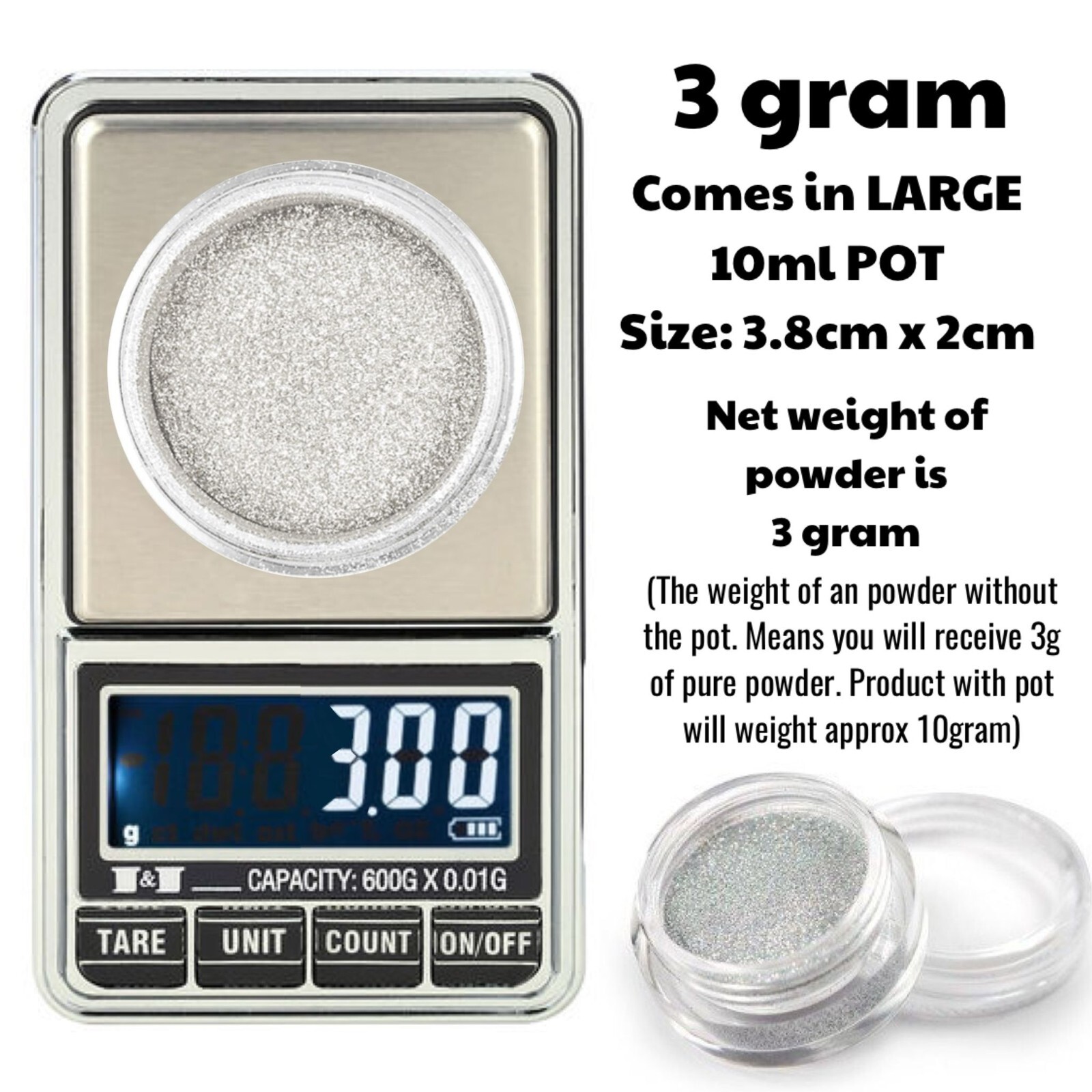 Unicorn Aurora Mirror Nail Chrome Powder Different Sizes Rainbow 1 2 & 3 gram UK