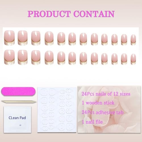Cat Eyes Press on Nails Short Square Nails Press on French Fake Nails Style 8
