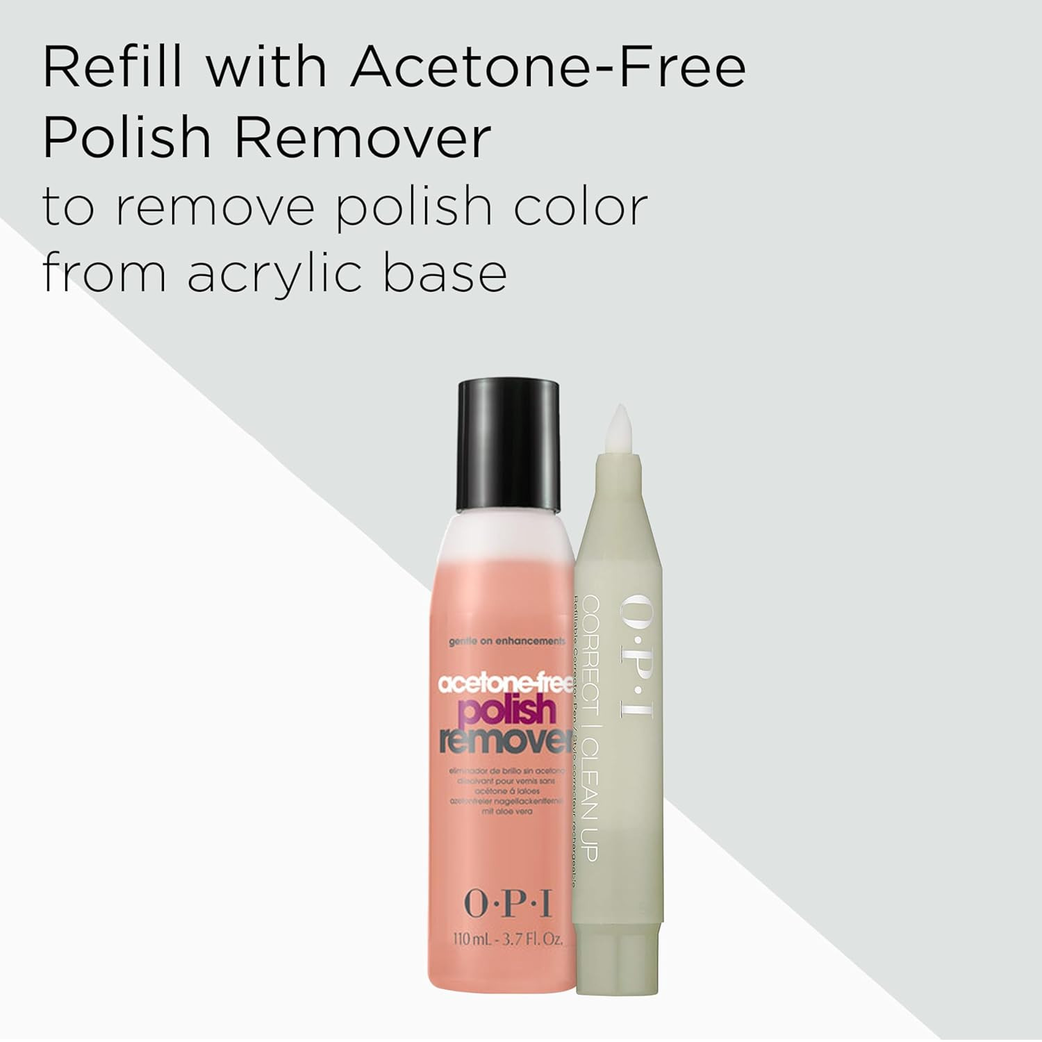 Correct Clean up | Refillable Nail Polish Remover Corrector Pen | Gentle & Non-D