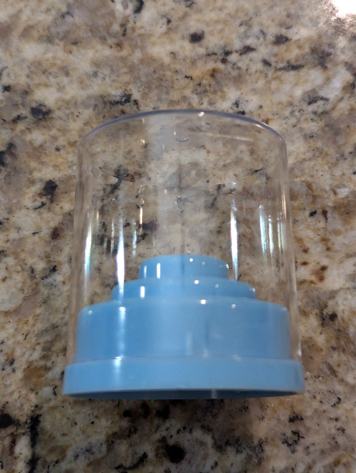 48 Hole Acrylic Nail Drill Bit Holder Cake with Clear Cover Blue