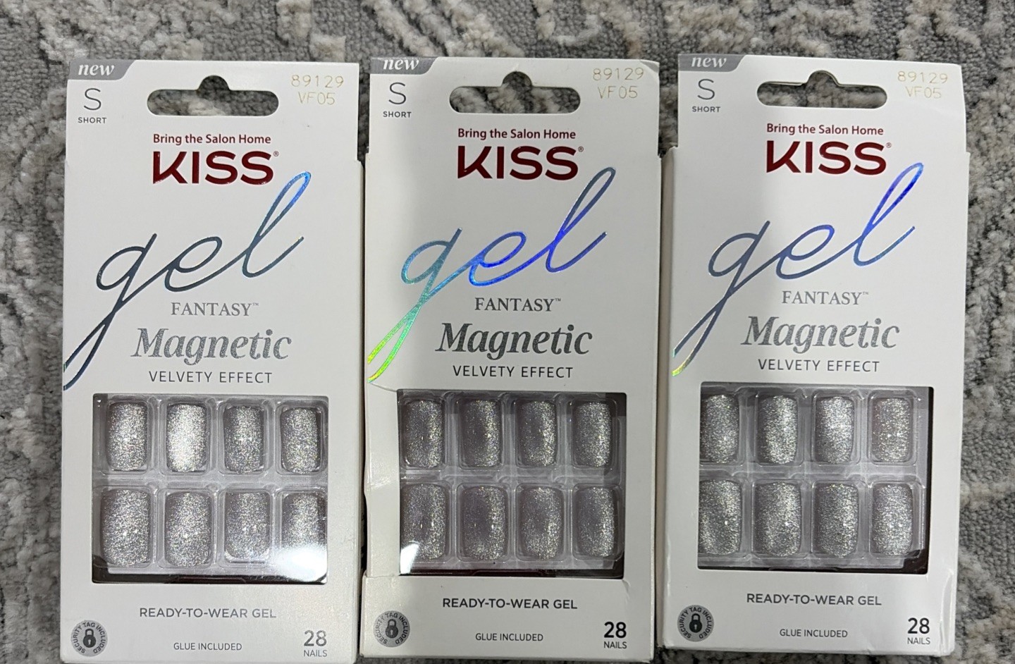 KISS Gel Fantasy NAILS Shiny Magnetic Silver 3 Packs