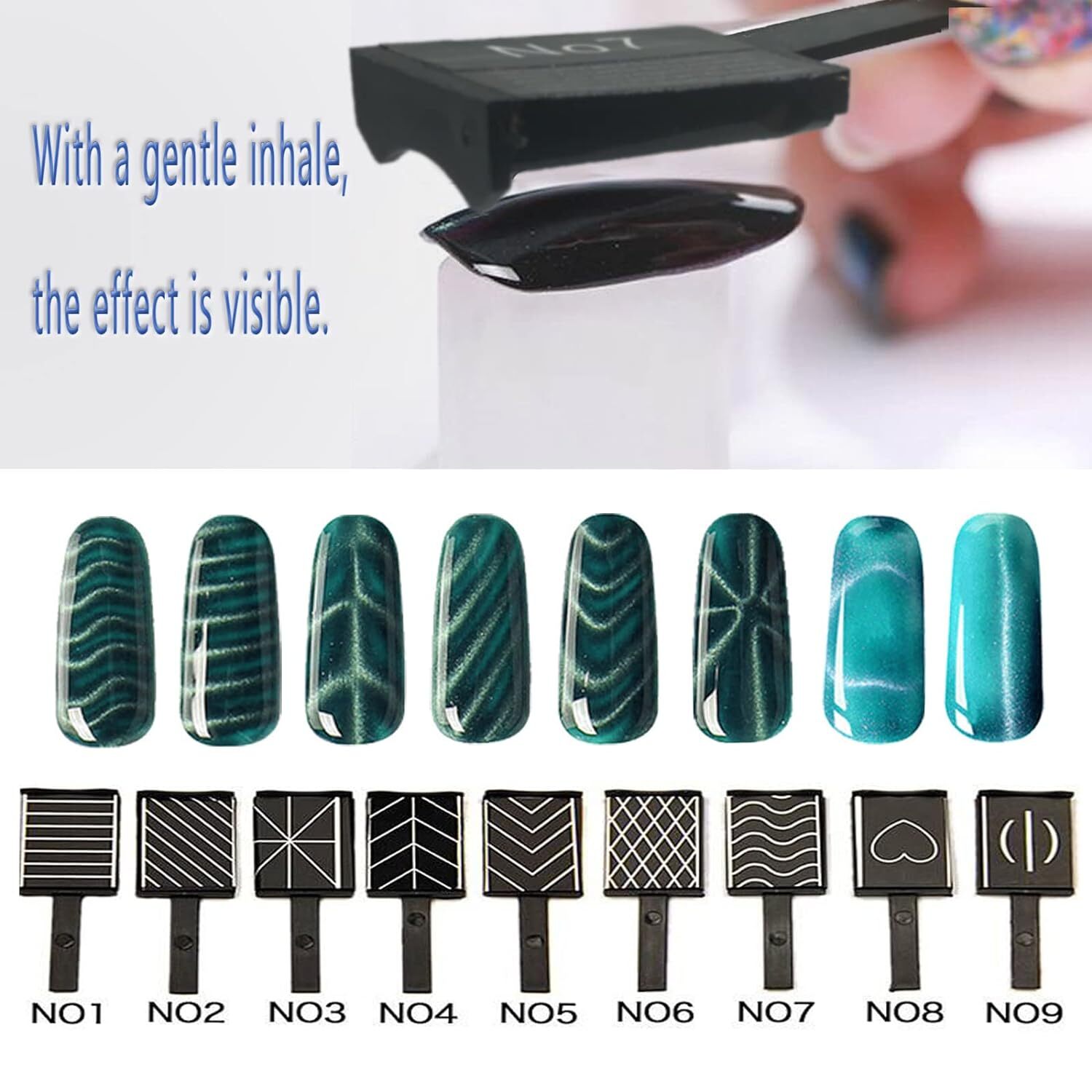 14Pcs Cat Eye Magnet For Nails UV Gel Polish Magnet Pens Stick Nail Art Pen Tool