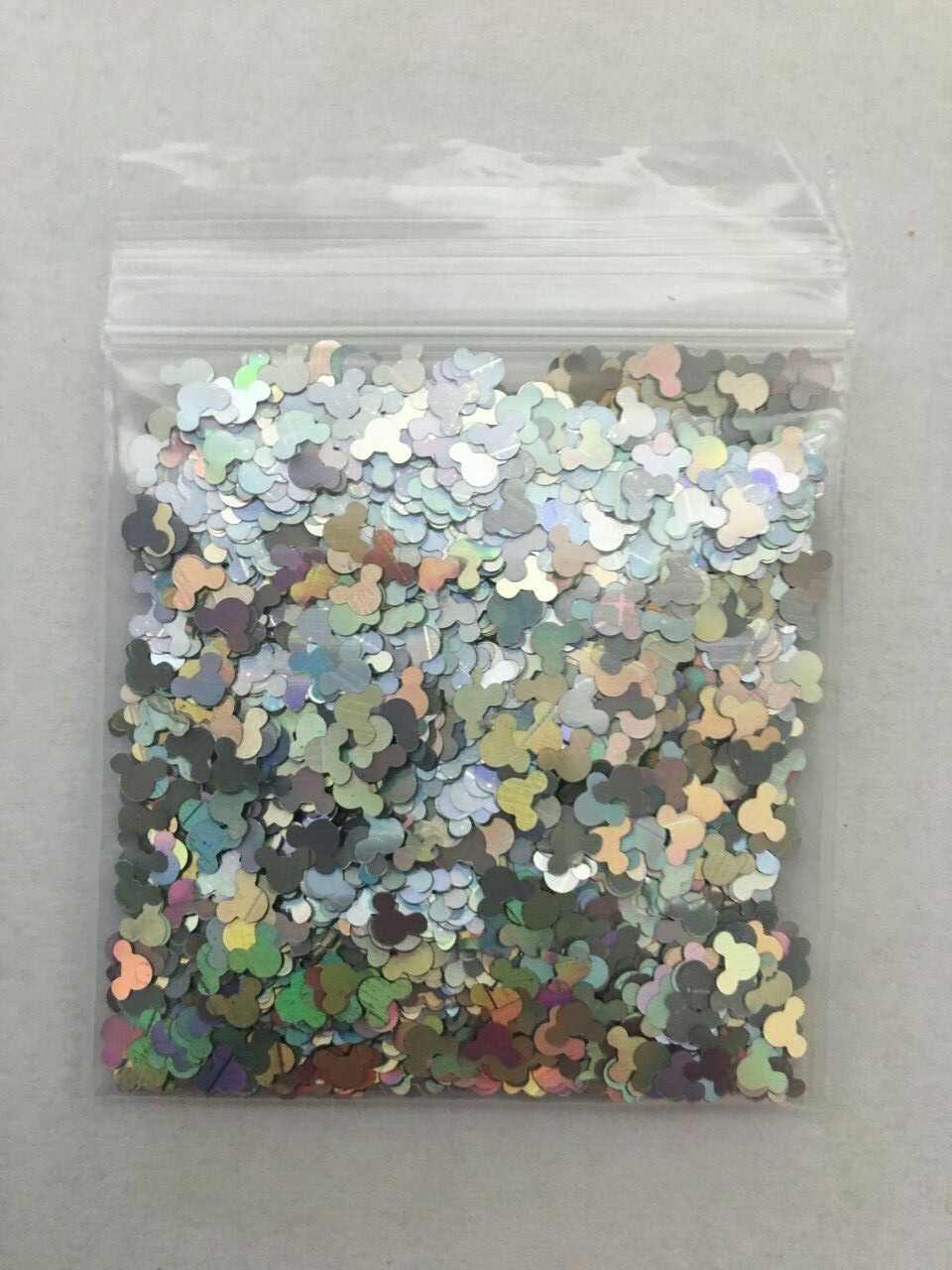 Solvent Resistant MICKEY MOUSE Glitter (SILVER) Nail Art Face Crafts DIY-US-1tsp