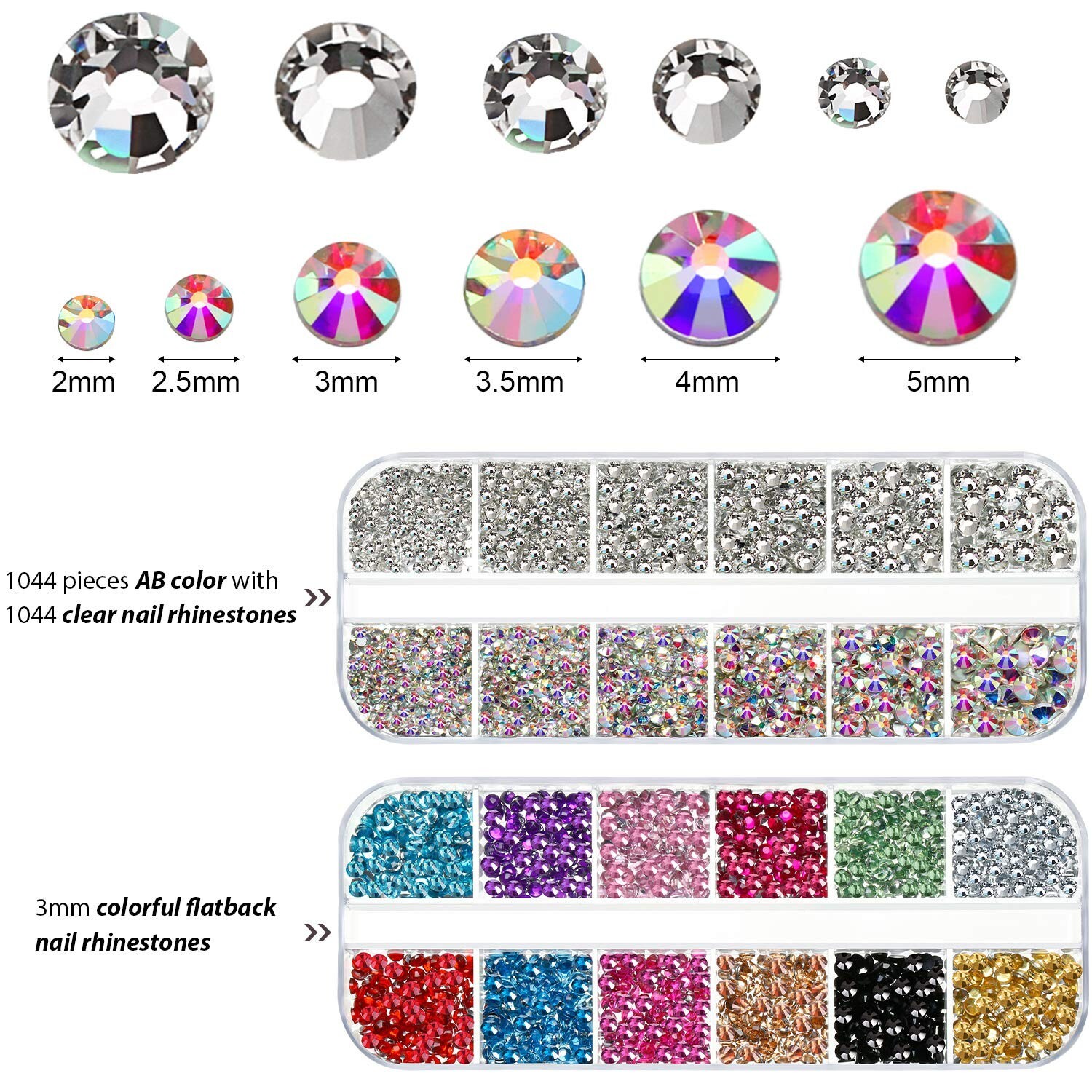 Kit Acrilicas Piedras Para Uñas Decoraciones Disenos Decoracion Unas 4488 PCS