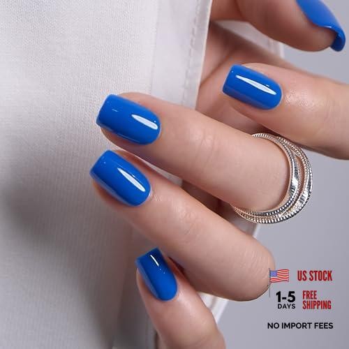 Short Square Ombre Cat Eye Press On Nails, Cloud Fade Gray White | Cobalt Rush