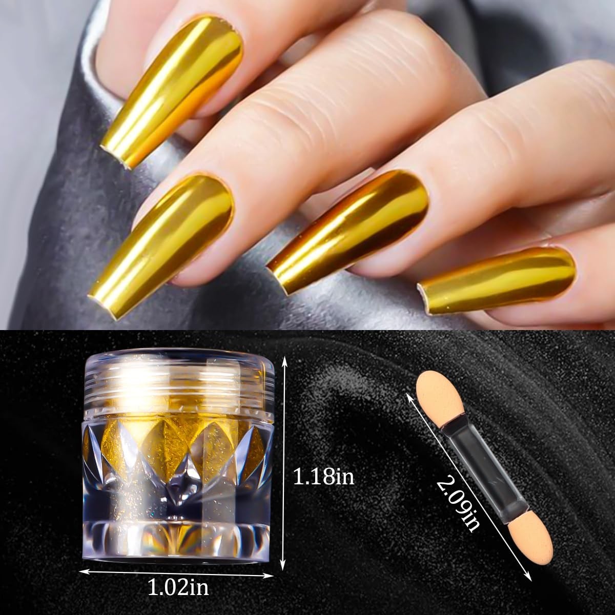 12 Colors Chrome Nail Powder Kit – Holographic Metallic Glitter for Nail Art & D
