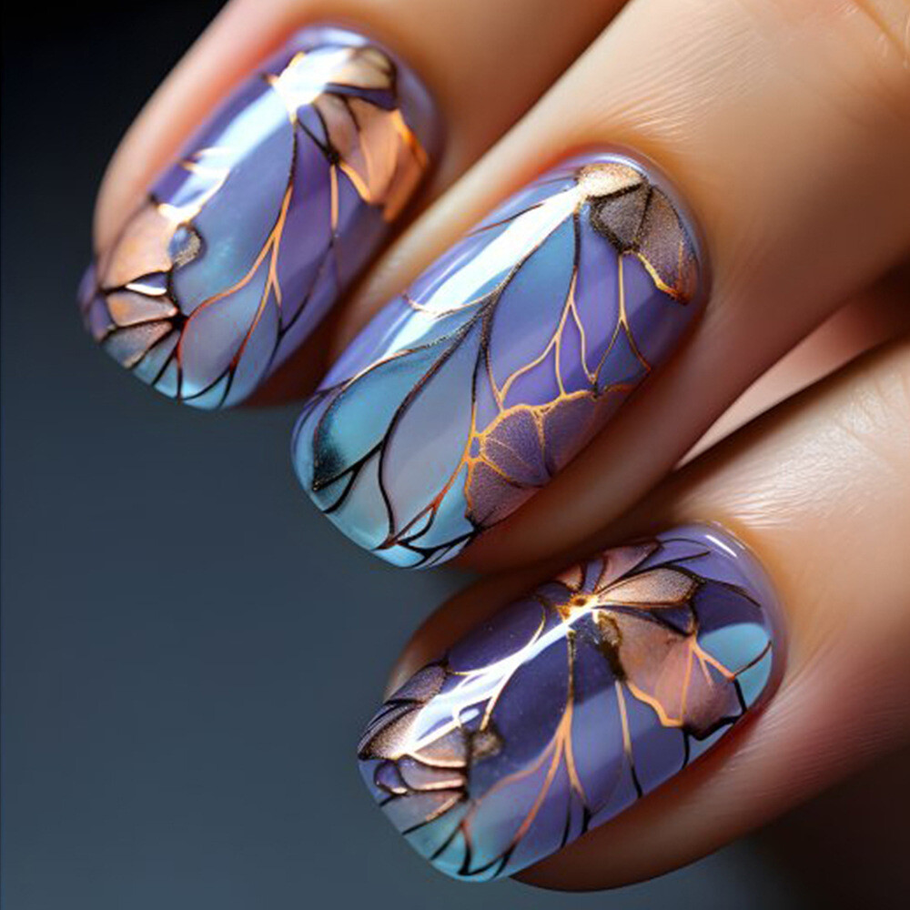 Short Square Presser Nail Set Complete False Nails with Nail File and Jelly Gel