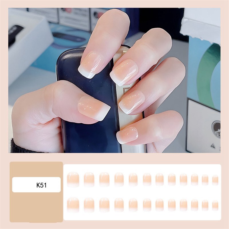 24Pcs False Nails Wearable Fake Nails Acrylic Nail Tips Press On Nail Full Cover