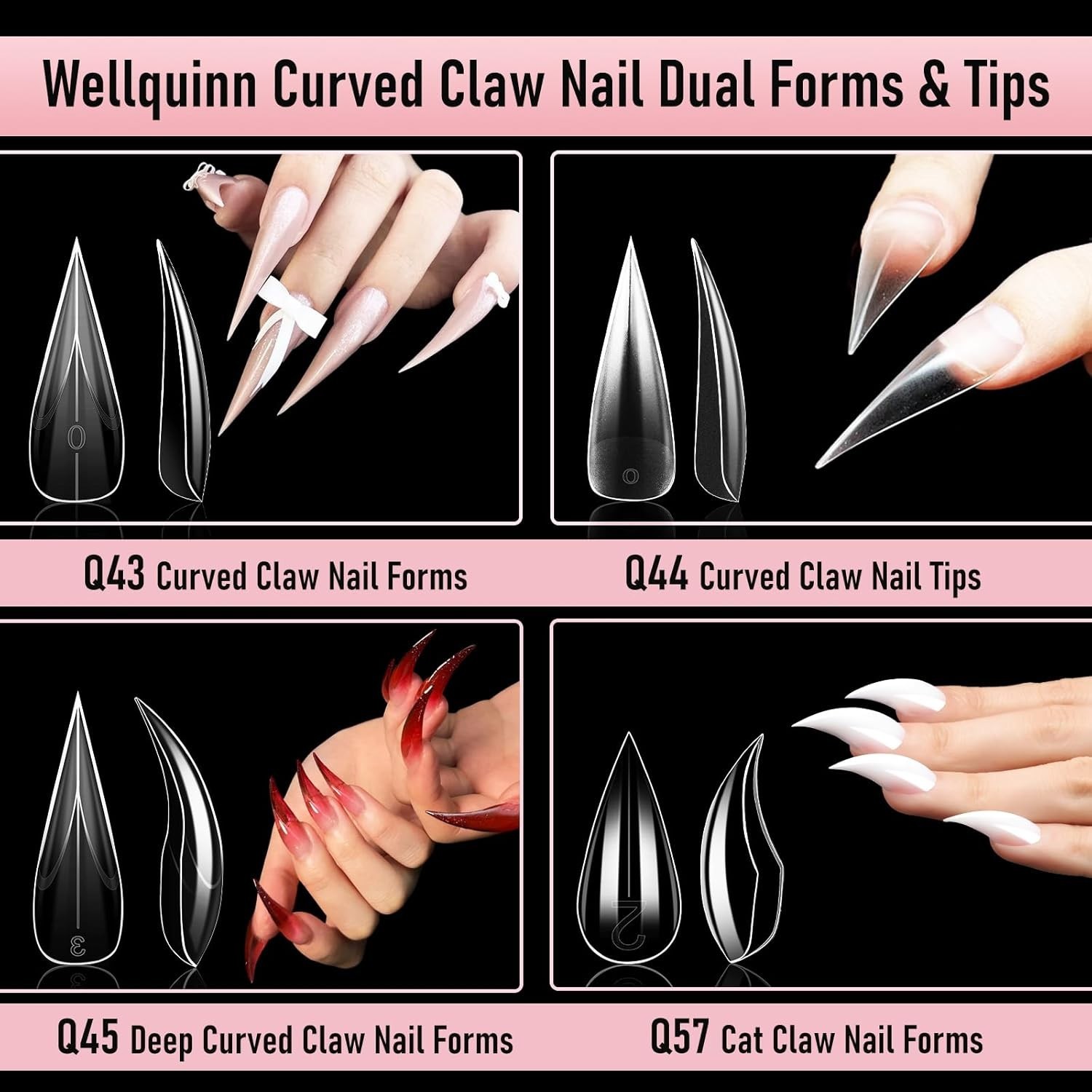 Professional Quality 3D Stiletto Nail Dual Forms – Perfect for Home and Salon