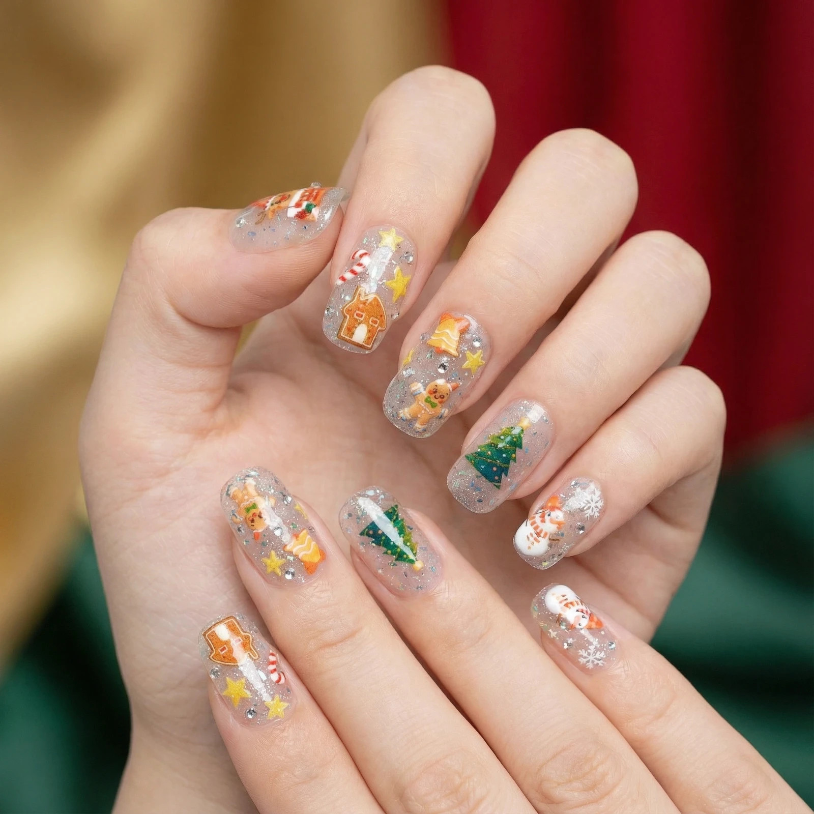 Gingerbread Christmas Nail Art – Festive Holiday Designs (376)