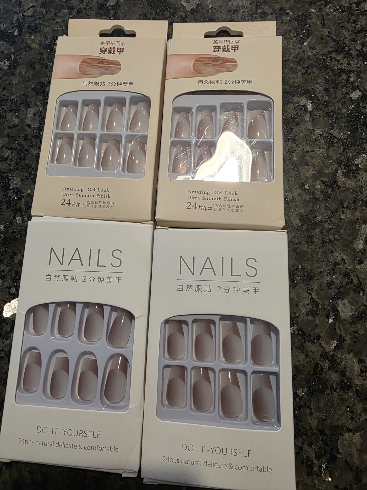 Press On Nails Lot Of 4 Packs Of 24 Nails New