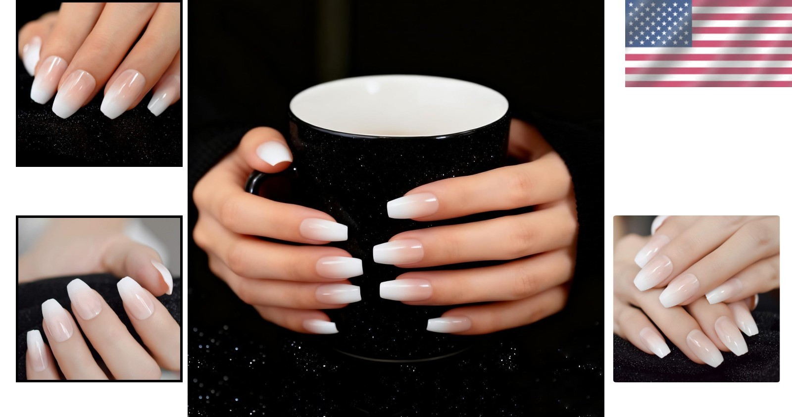 Fashion-Forward Ombre Ballerina Coffin Nails – Easy Press On for Any Occasion