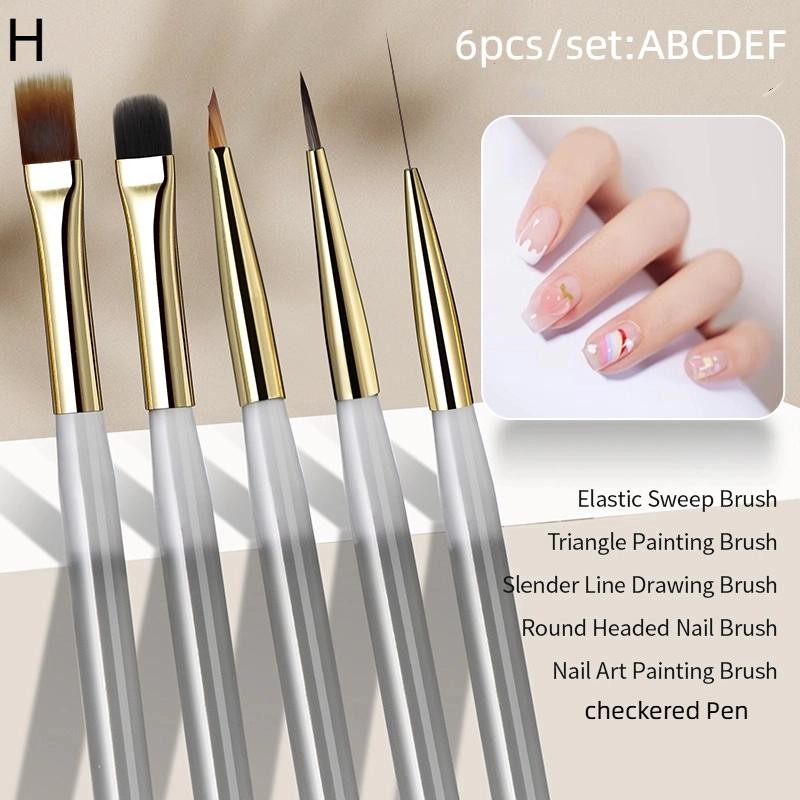 1/5/6Pcs Painting Liner Brush Gel Polish Precision Nail Art Thin Drawing Pen