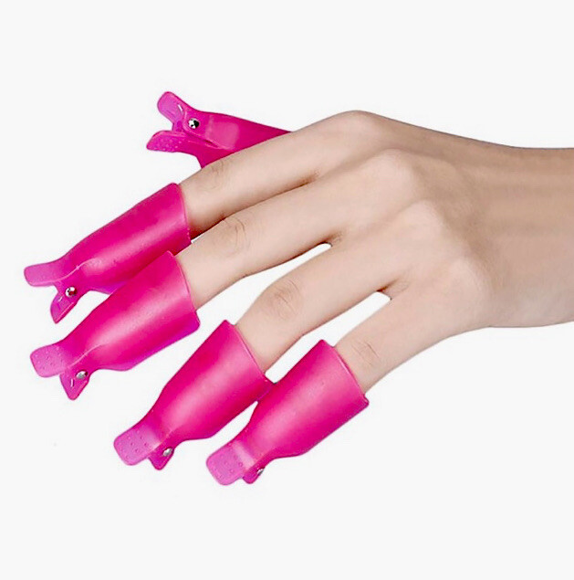 10 Pcs Plastic Nail Soak Off UV Gel Art Polish Remover Wrap Gelish Clip Cap