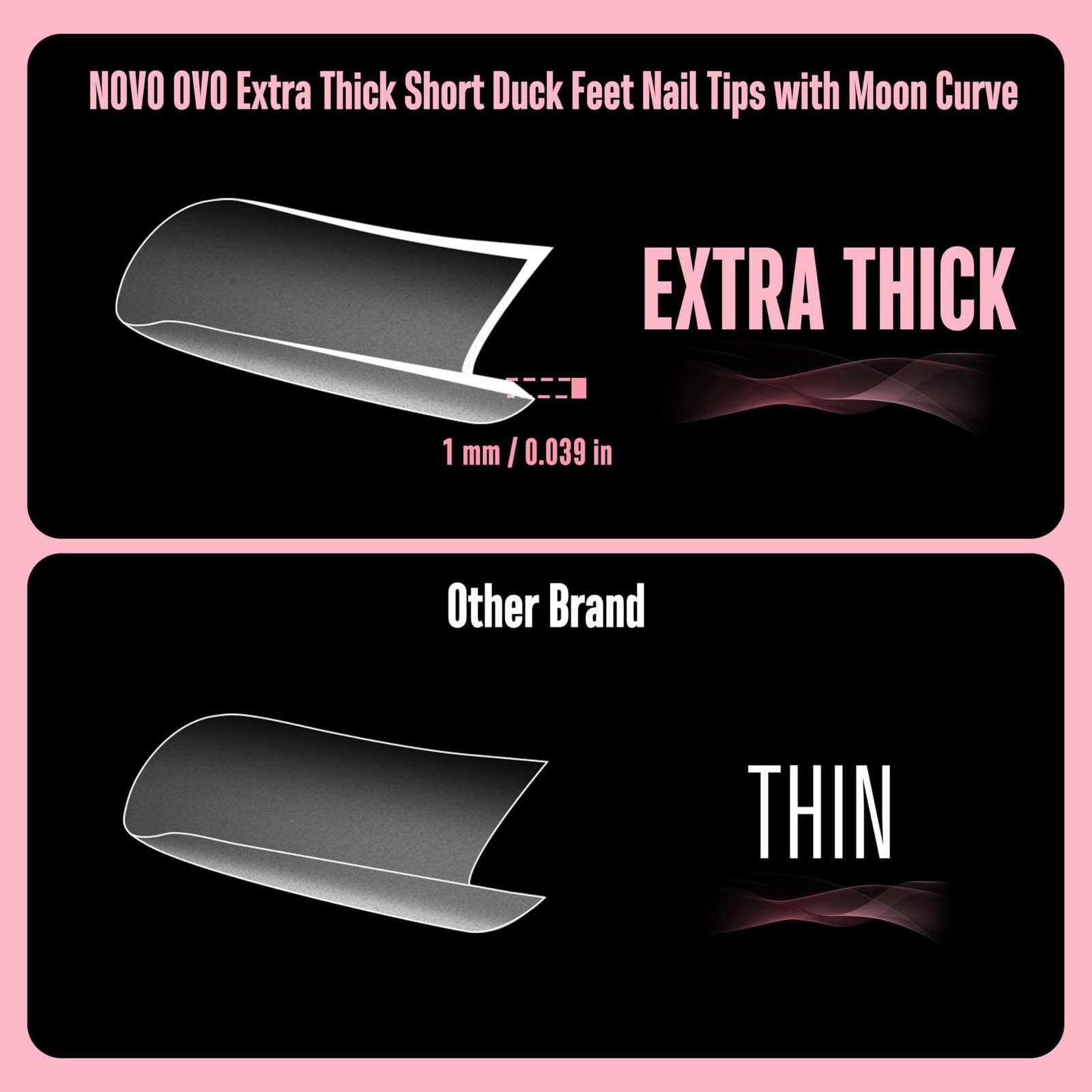 NOVO OVO Halloween Extra Thick Short, Short Duck Nails With Moon Curve 240