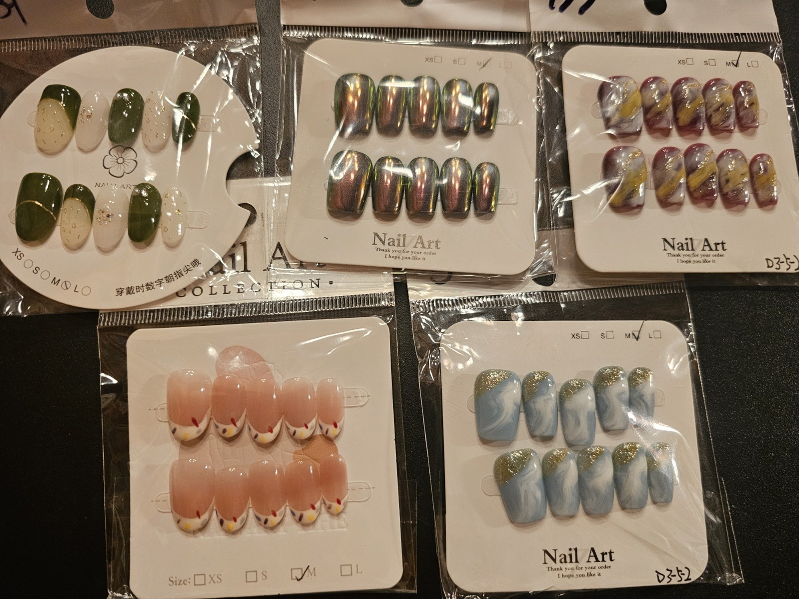 Size Medium – Medium Length Press-On Nails with Sticky Tabs Included. New In Box