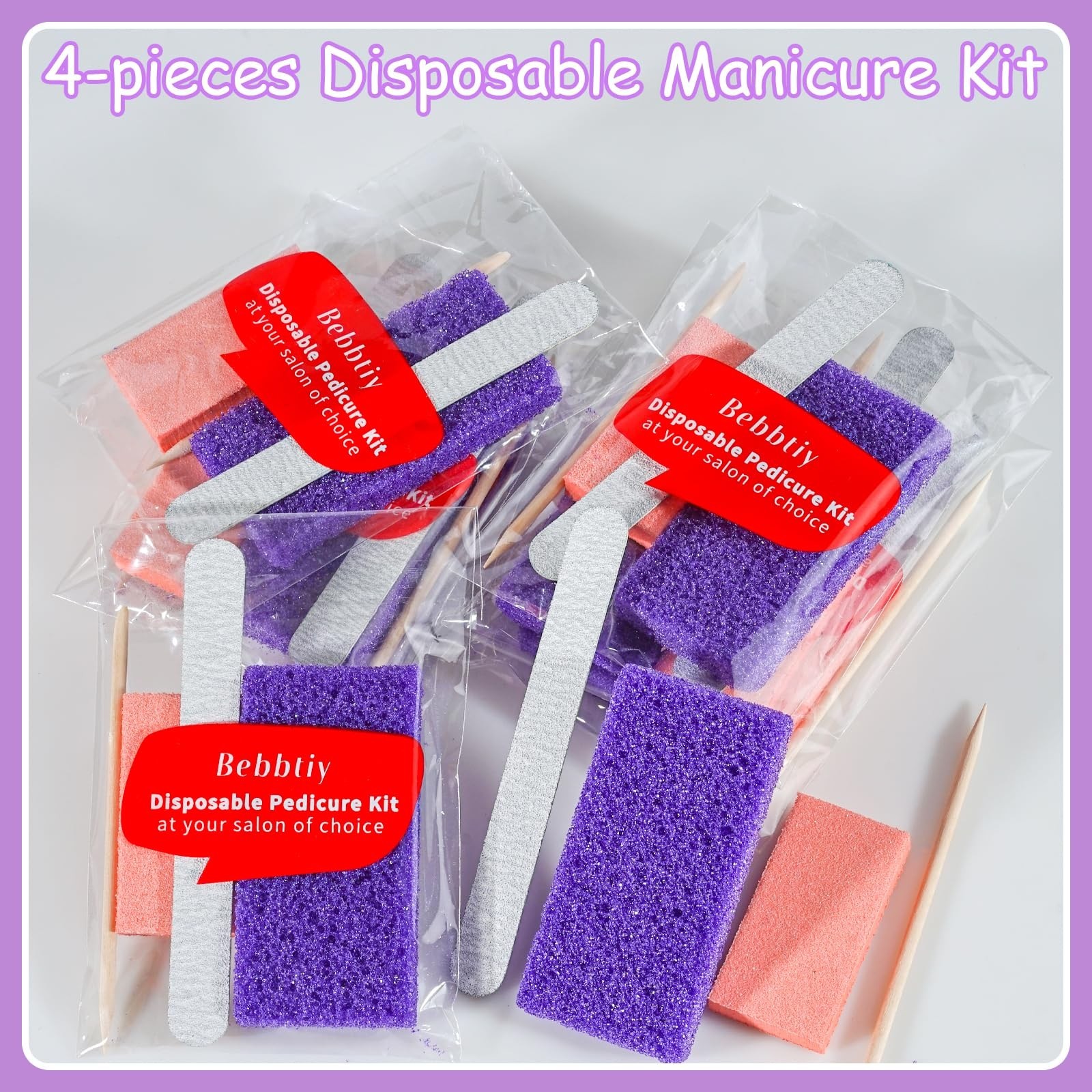 Disposable Pedicure Kit Sets, 4 in 1 Nail Salon Manicure Pedicure Kit Profess…