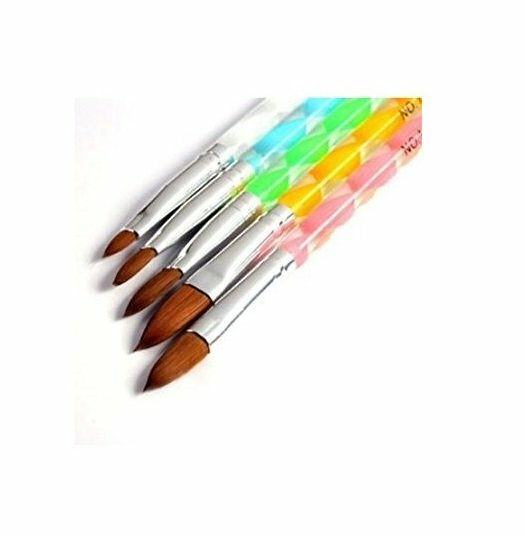 5pcs Acrylic Nail Art UV Gel Carving Pen Brush Liquid Powder No.4 6 8 10 12