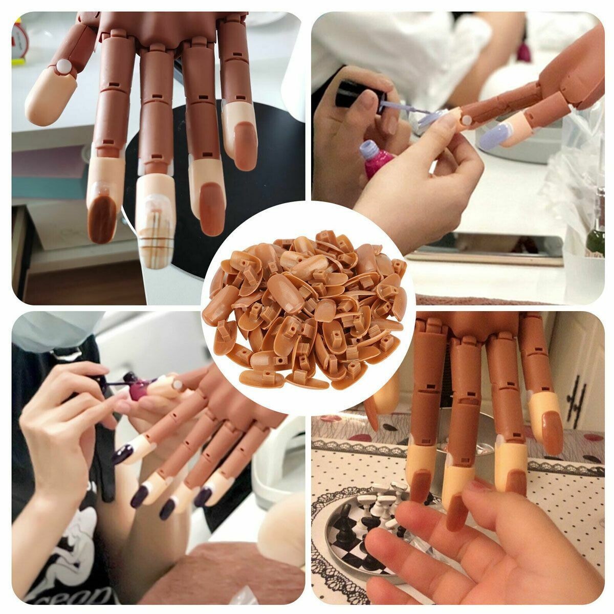 🔥 200Pcs False Nail Art Tips DIY Train Practice Manicure Tool Hand Removable 🔥