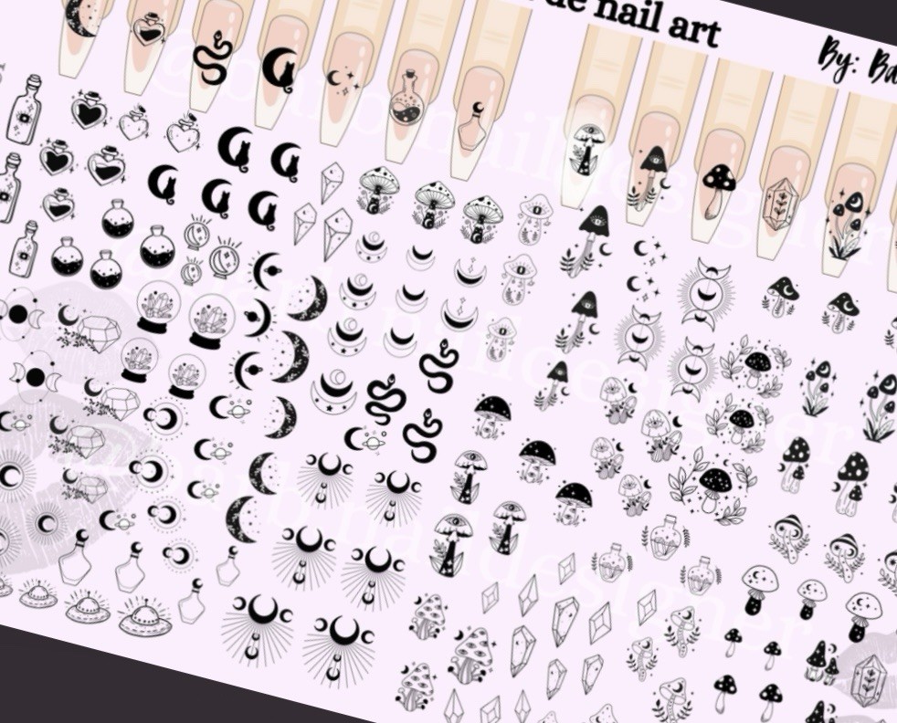 Maniology Monster Kawaii Emoji Nail Practice Hand Paint Art Sheet Gel Nail Art