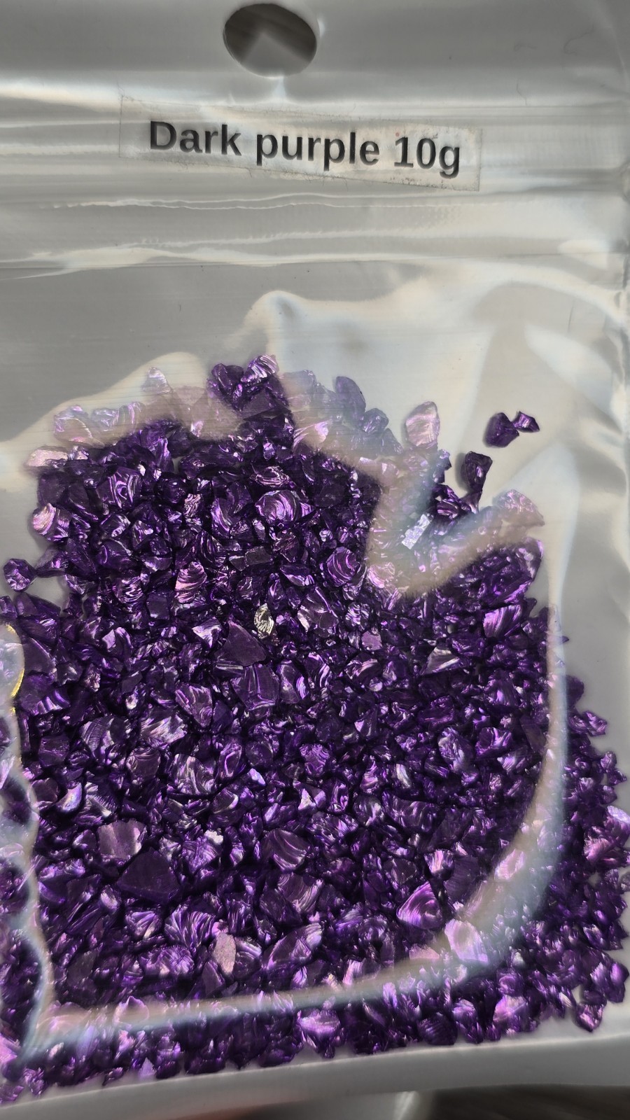 10g bag dark purple crushed glass craft decoration