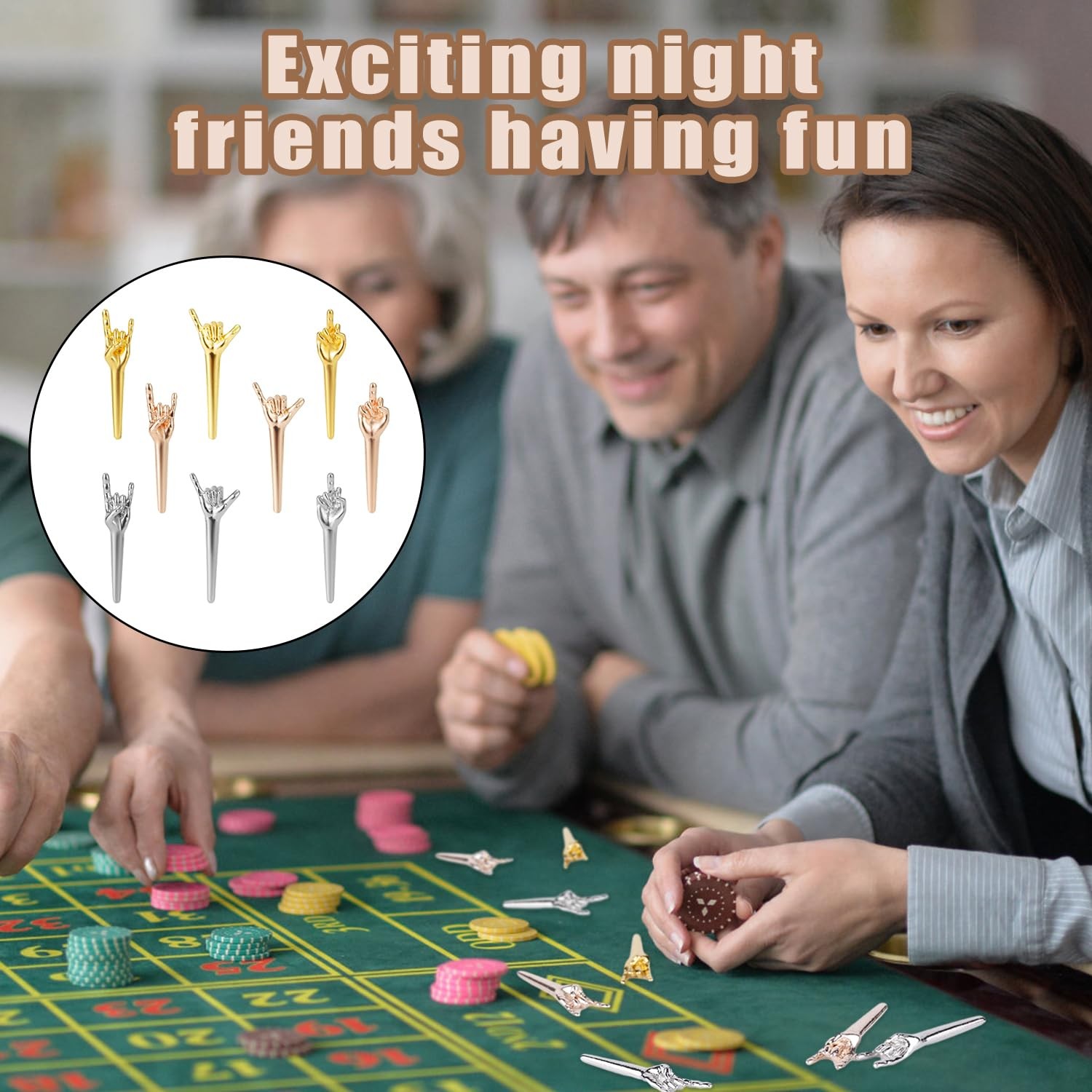 9pcs Cribbage Board Pegs, Metal Pegs Funny Finger Medium, Black