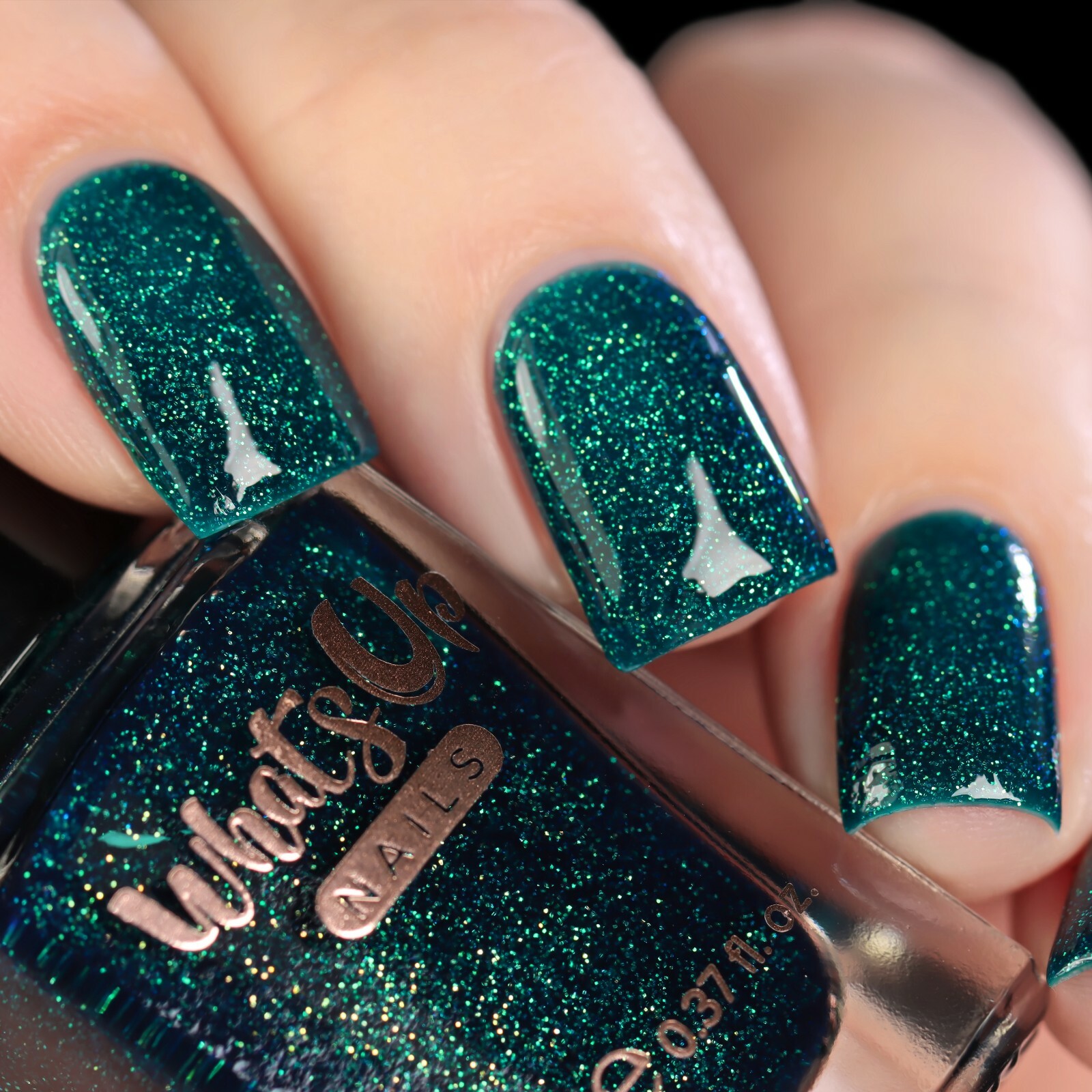 Teal Good Moment Regular Polish (Dark Teal with Glitter), Polish for Nail Art