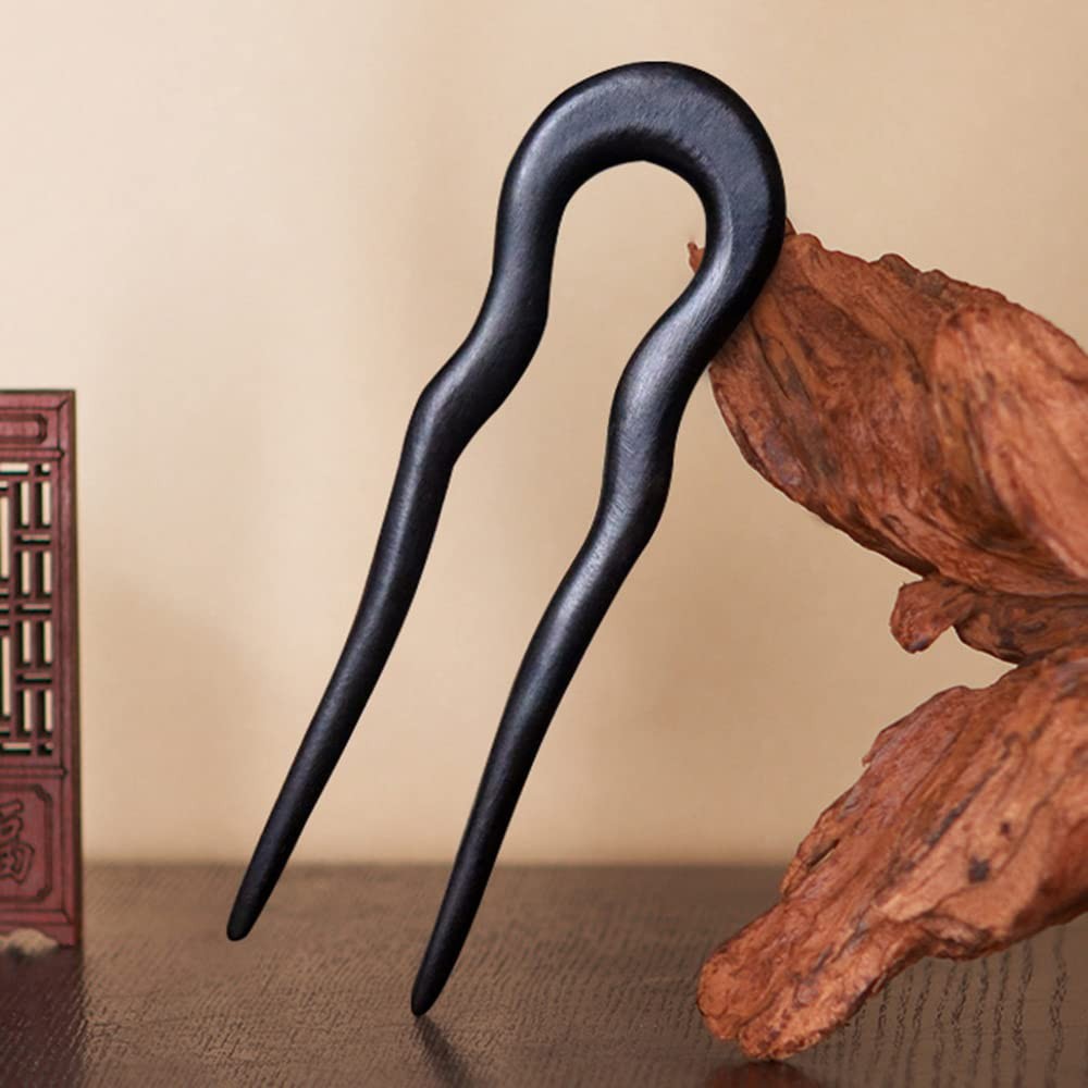 CHOISBEING Wooden Hair Sticks for Women, 1 Count (Pack of 2), rosewood, ebony