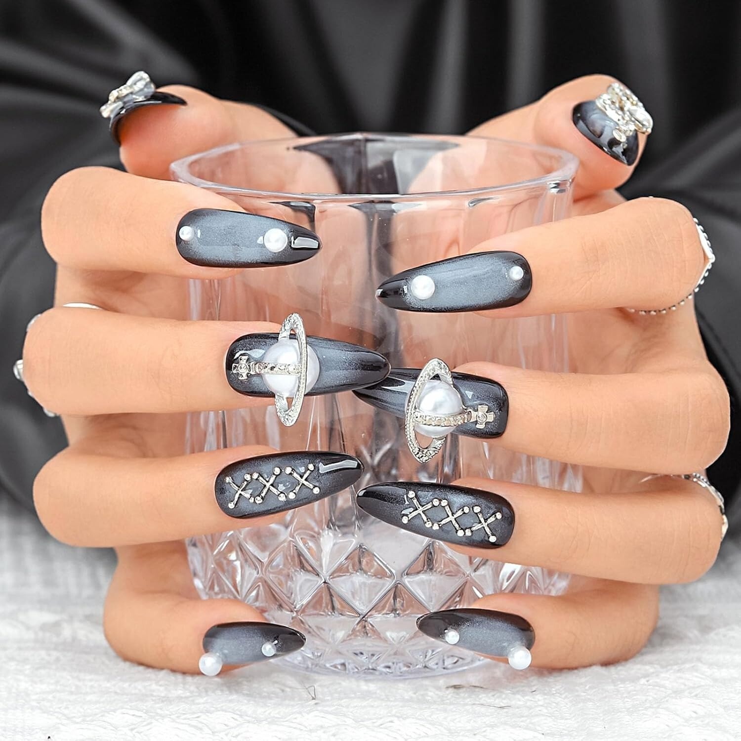 10 Piece 3D Reusable Handmade Press On Nails Set Vital snake