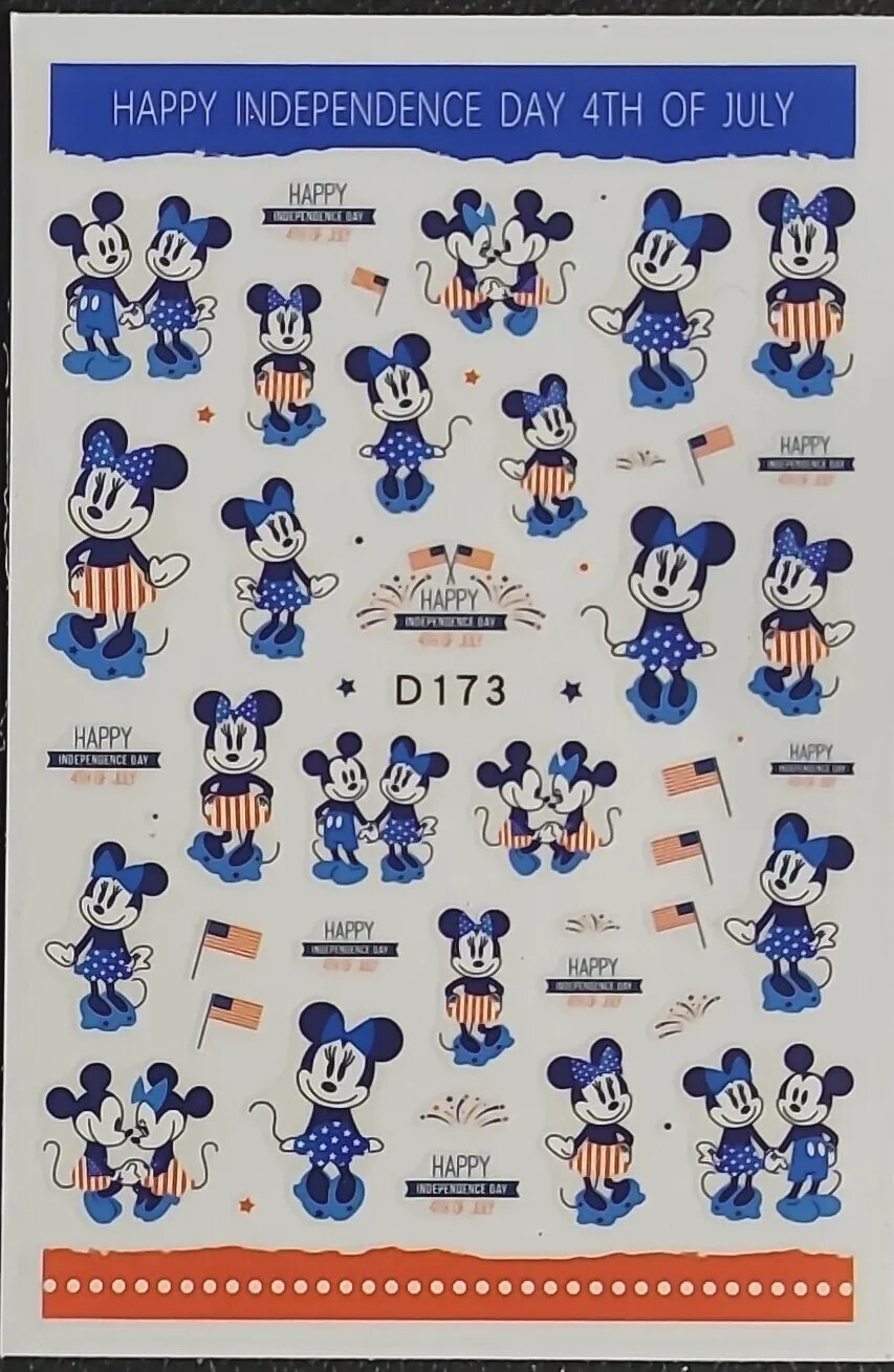 Mickey Mouse 4th of July Nail Art Stickers