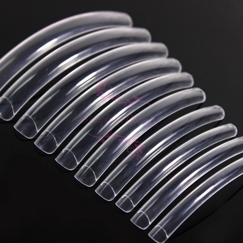 100 Extra Long Curve Half Cover French Acrylic UV Gel False Salon Tips Nail Art