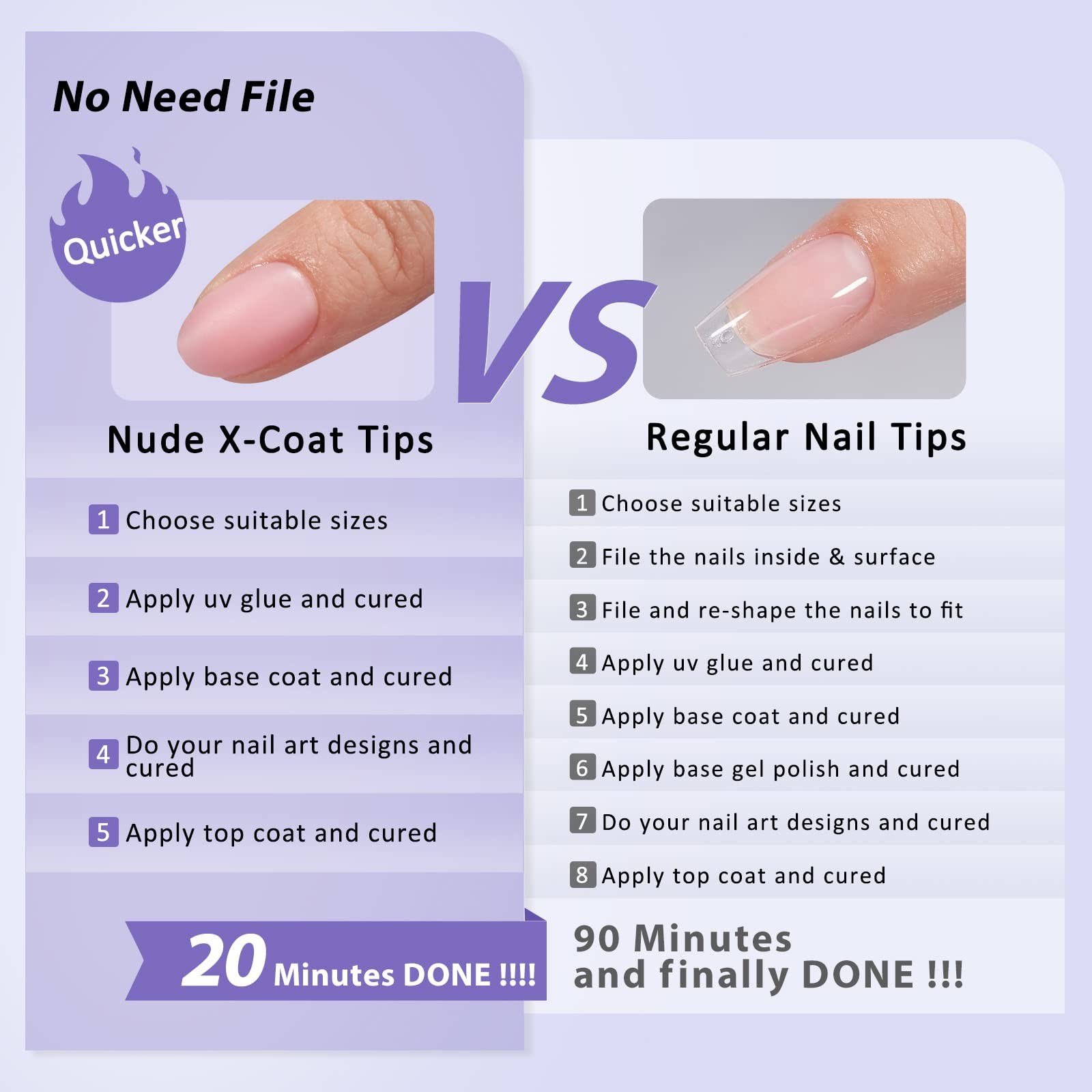 XCOATTIPS Natural Nail Tips Matte- Extra Short Almond Press On Nails Pink, Lo…