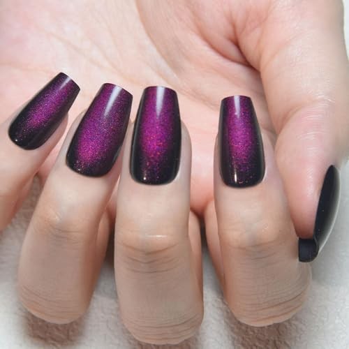 Dark Purple Cat 32 Ounce (Pack of 1) 32Pcs-Coffin Medium Square-13 Dark Purple