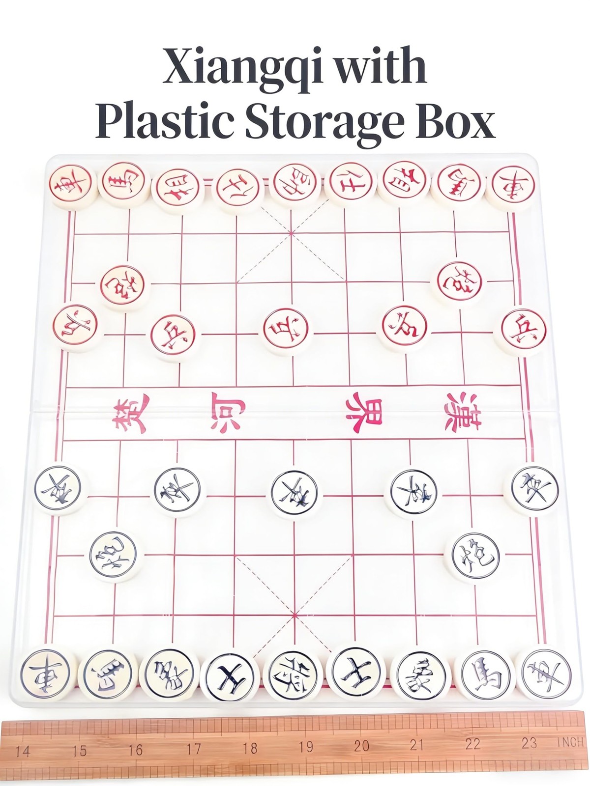 MAGIKON Chinese Chess, Hard Plastic Xiangqi with 1.2 inches, Red, Black