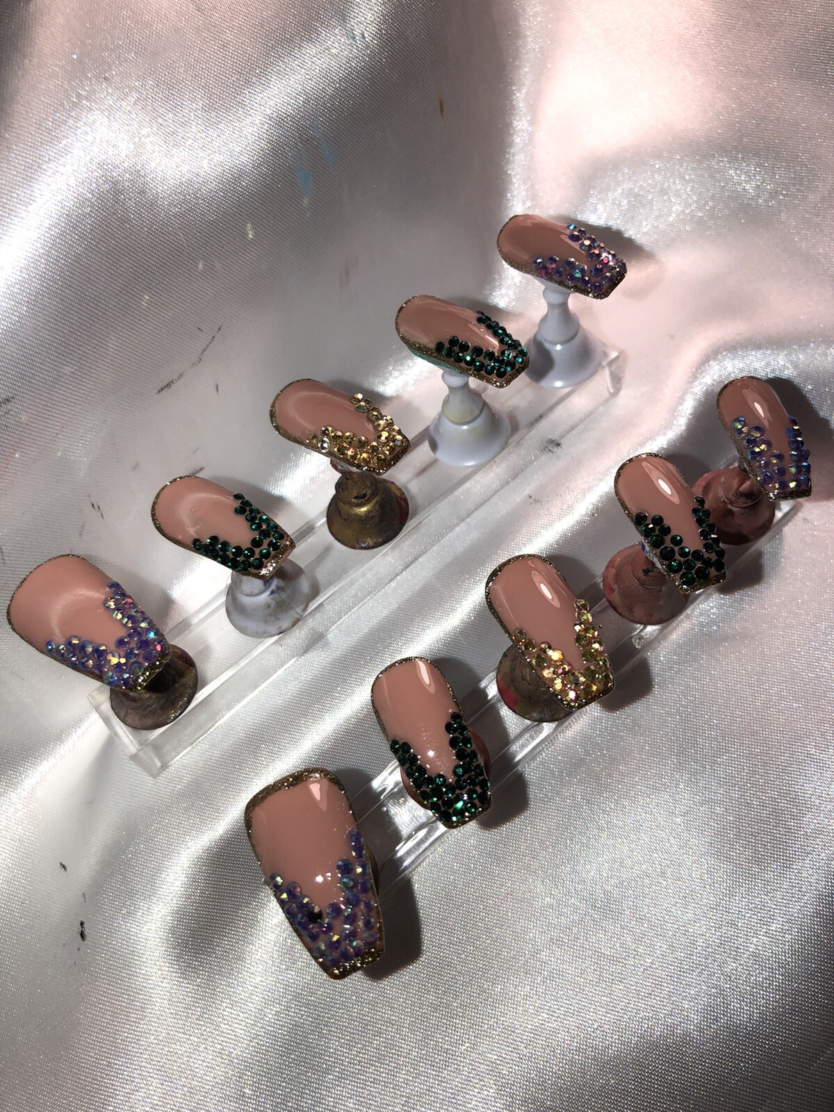 Z NAILZ! Gorgeous Set Of Custom Handmade MARDI GRAS Press On Nails