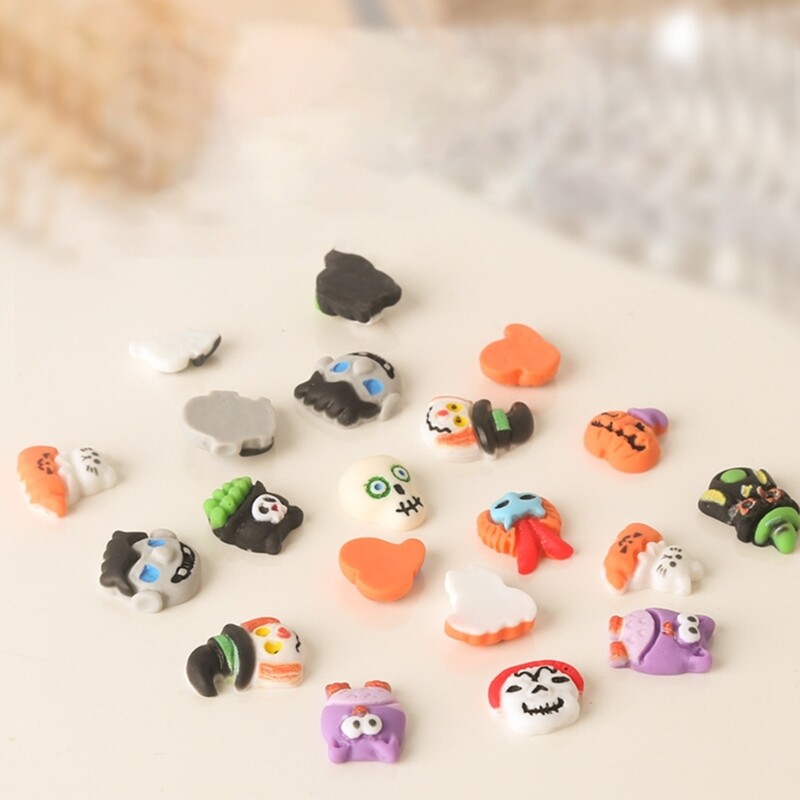 3D Halloween Nail Art Decorations 3D Witch Skull Nail Charms Nail Accessories