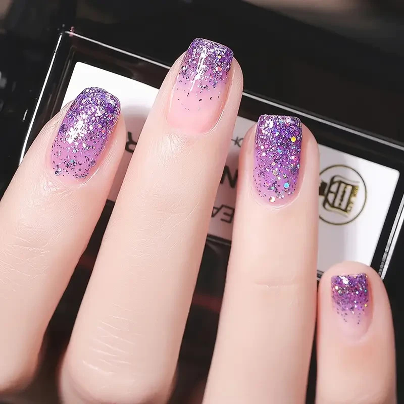 Nail Full Wraps Nail Polish Strips Glitter Self Adhesive Gel Nail Stickers 1pcs