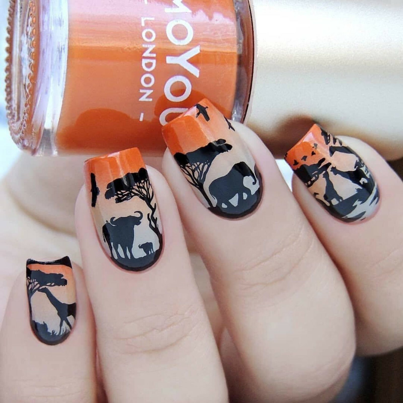 B040 Safari Ride Stamping Plate For Stamped Nail Art Design