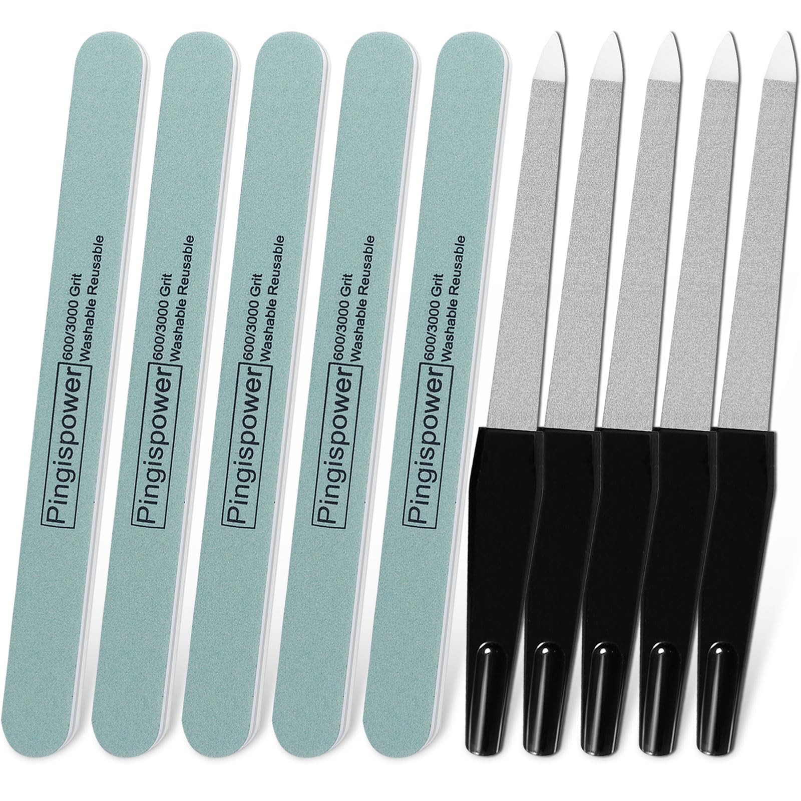 Nail File and Buffer, 10PCS Professional Nail Files and Buffers Block for Nat…