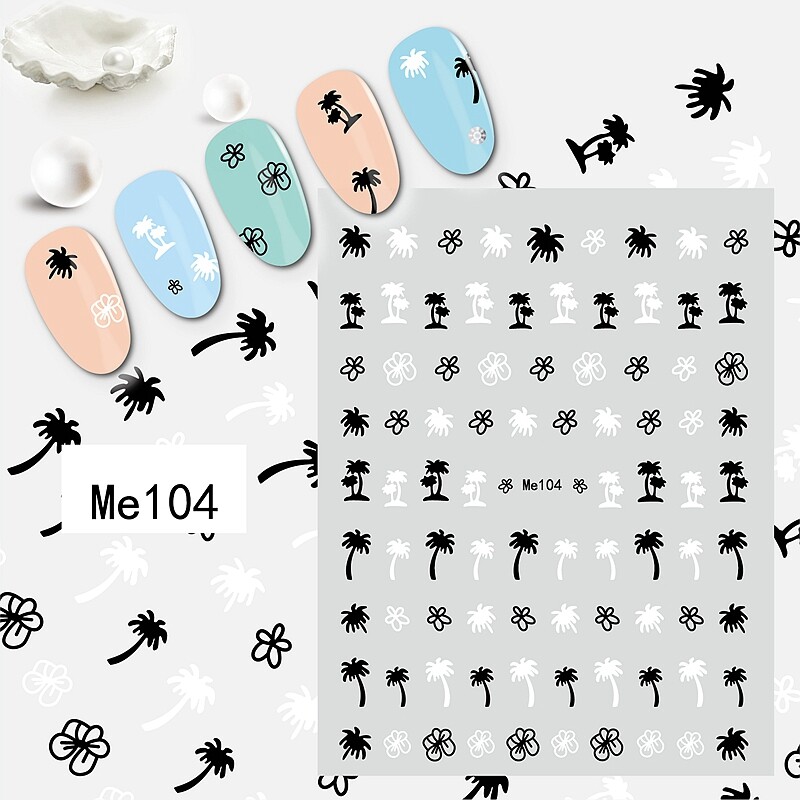 Palm Tree Summer Coconut Nail Decal Sticker Self-Adhesive MeSeries