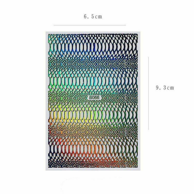 12Pcs/Bag Nail Art Popular Snake Pattern Hollow Nail Stickers Set Nails Art NS32
