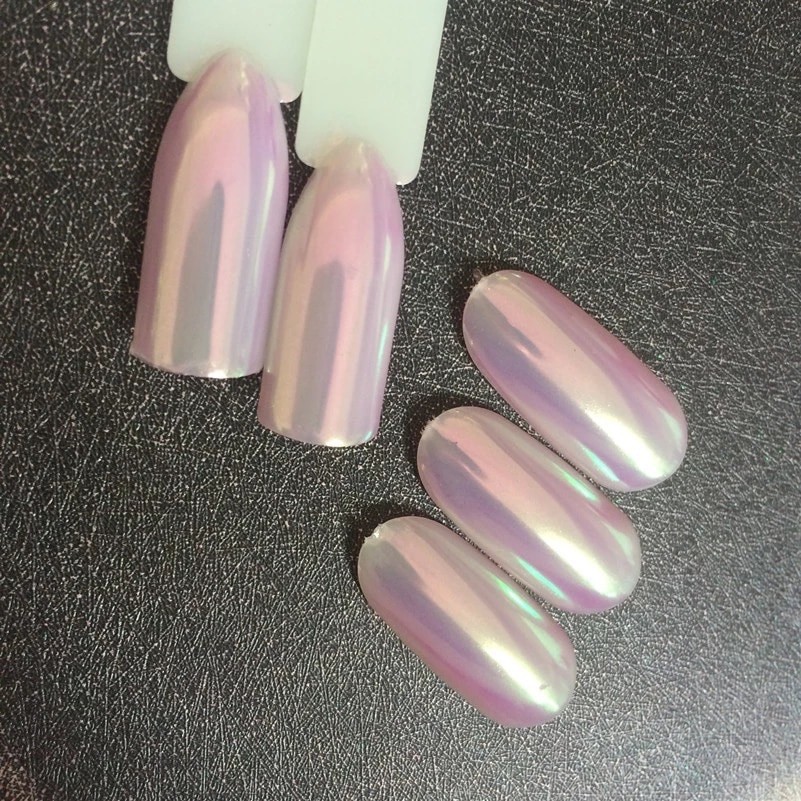 AURORA CANDY PINK Chrome Unicorn Nail Powder Mermaid AB MIRROR Effect RAINBOW