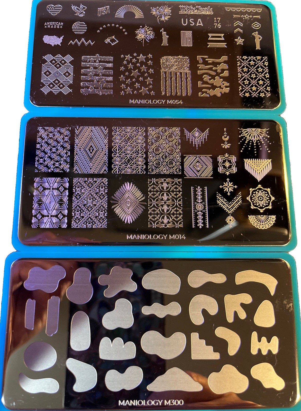 Maniology Nail Stamping Plates – Misc. Designs Lot 2 M014,M054, M300