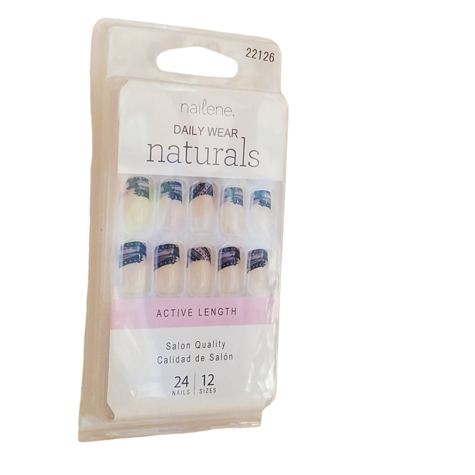 Nailene DAILY WEAR NATURALS Active Length Salon Quality 24 Nails 22126 NO GLUE