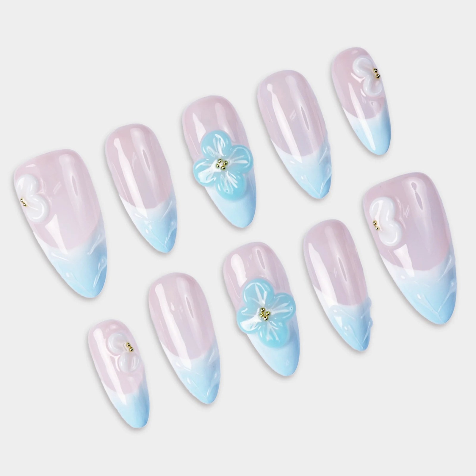 SIYOU Cloud Drift Almond Press-On Nails 10pc