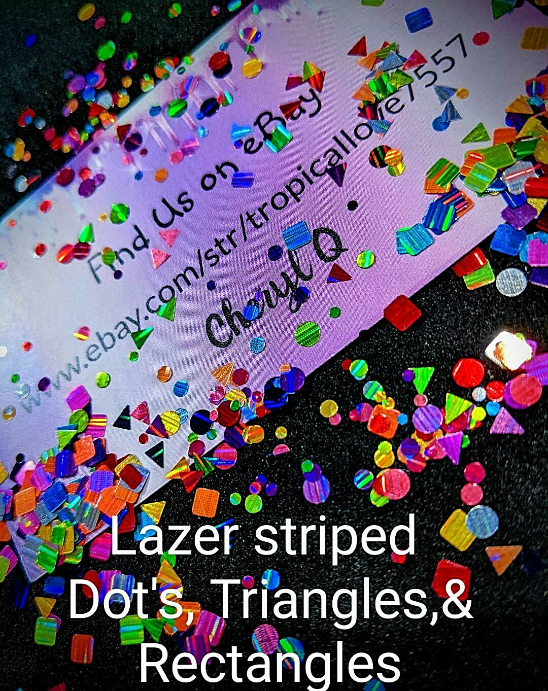 DOT/TRIANGLE/RECTANGLE~LAZER HOLO~U Pick~Nail Art•Acrylic•Gel•Body Art•Face•Fest