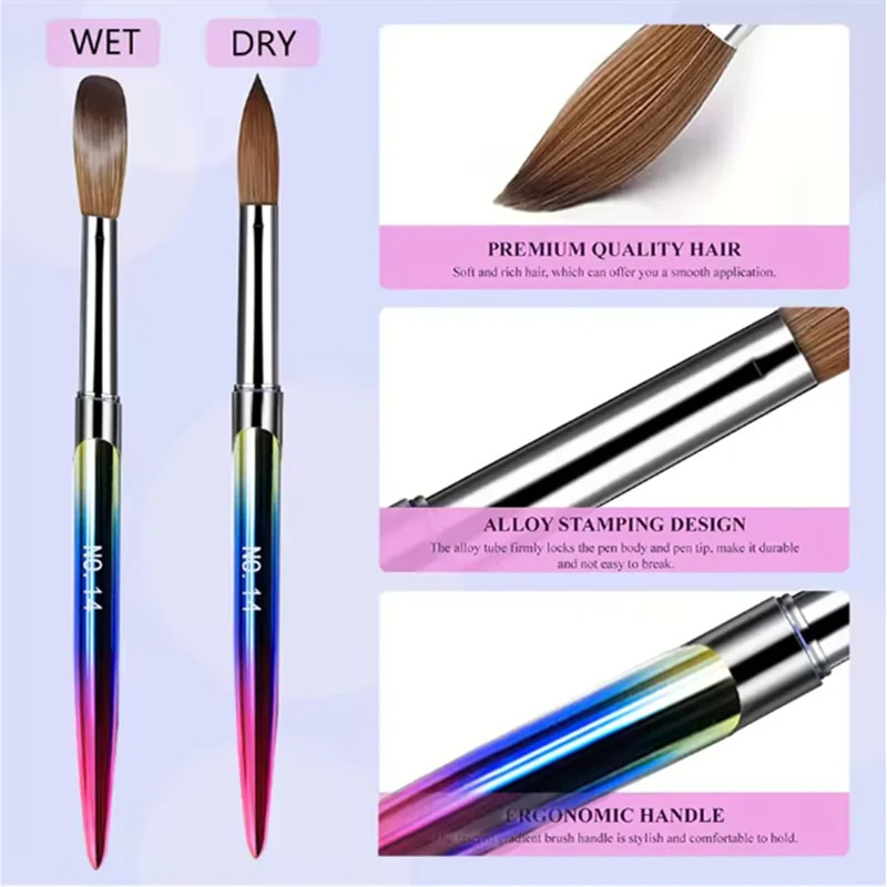 4Pcs/Set Kolinsky Sable Powder Brushes Acrylic Brushe Nail Art Brush Set