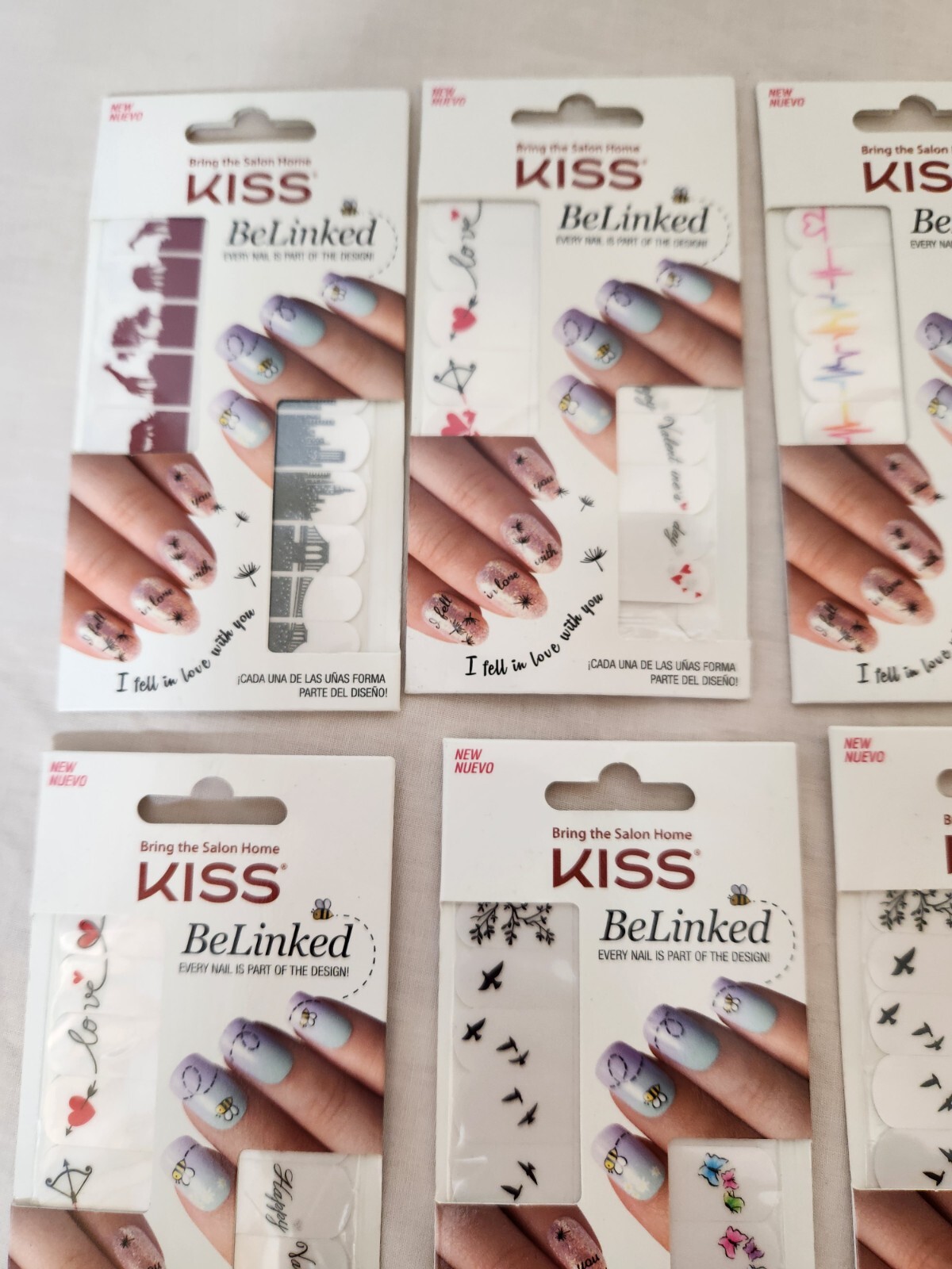 KISS BeLinked Marbleized Nail Accent Strips Fashion Design Lot of 17